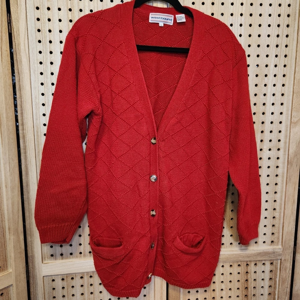 Vintage Westbound sweater cardigan maxi long Legging cotton blend Size Large